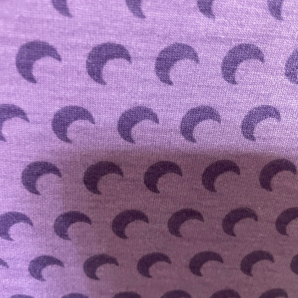 LuLaRoe Purple Patterned Short Sleeve Top - Picture 2 of 3